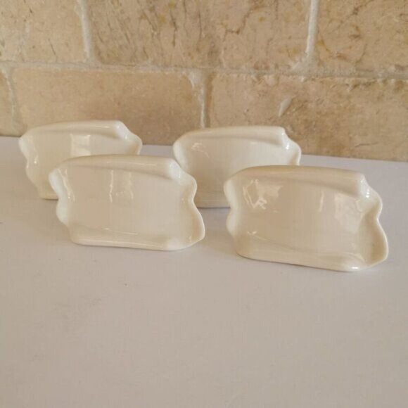 Set of 4 Skye McGhie Cream Name Cards, Reusable Place Cards Vintage Table China - Picture 2 of 7